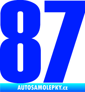 Samolepka Startovní číslo 87 typ 2       modrá dynamic