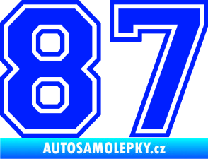 Samolepka Startovní číslo 87 typ 4 modrá dynamic