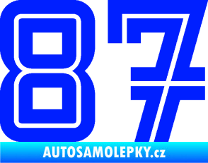 Samolepka Startovní číslo 87 typ 7 modrá dynamic