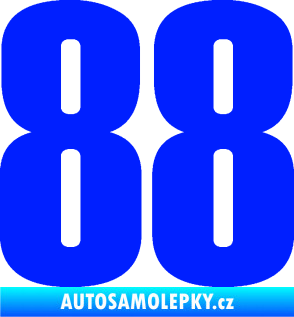 Samolepka Startovní číslo 88 typ 2        modrá dynamic