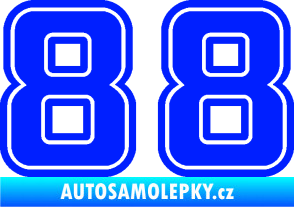 Samolepka Startovní číslo 88 typ 5 modrá dynamic