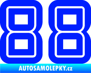 Samolepka Startovní číslo 88 typ 7 modrá dynamic