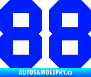 Samolepka Startovní číslo 88 modrá dynamic