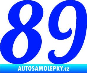 Samolepka Startovní číslo 89 typ 3  modrá dynamic