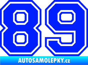 Samolepka Startovní číslo 89 typ 4 modrá dynamic