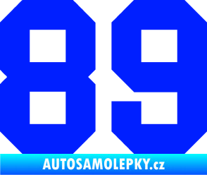 Samolepka Startovní číslo 89 modrá dynamic