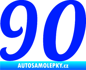 Samolepka Startovní číslo 90 typ 3   modrá dynamic