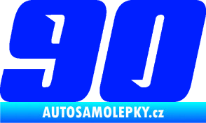 Samolepka Startovní číslo 90 typ 6 modrá dynamic