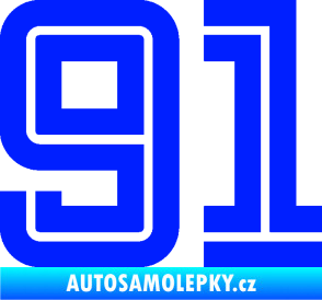 Samolepka Startovní číslo 91 typ 7 modrá dynamic