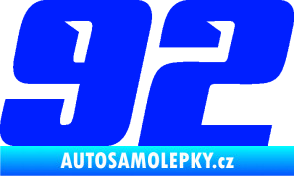 Samolepka Startovní číslo 92 typ 6 modrá dynamic