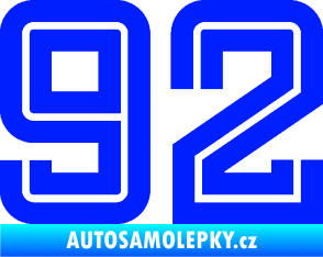 Samolepka Startovní číslo 92 typ 7 modrá dynamic