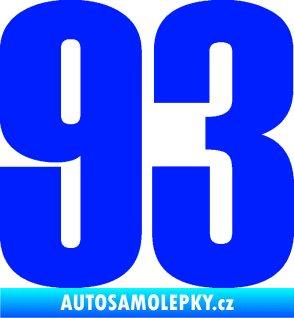 Samolepka Startovní číslo 93 typ 2   modrá dynamic