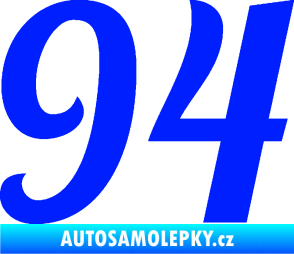 Samolepka Startovní číslo 94 typ 3    modrá dynamic