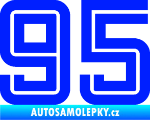 Samolepka Startovní číslo 95 typ 7 modrá dynamic