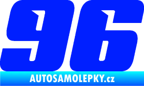 Samolepka Startovní číslo 96 typ 6 modrá dynamic