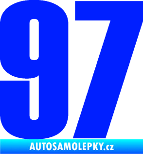 Samolepka Startovní číslo 97 typ 2 modrá dynamic