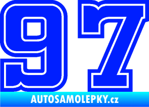 Samolepka Startovní číslo 97 typ 5 modrá dynamic