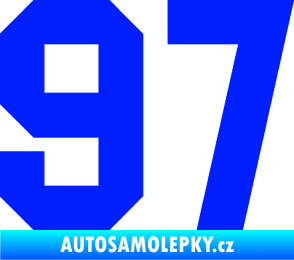 Samolepka Startovní číslo 97 modrá dynamic