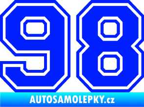 Samolepka Startovní číslo 98 typ 4 modrá dynamic
