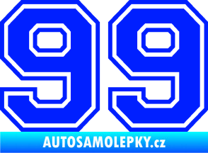 Samolepka Startovní číslo 99 typ 4 modrá dynamic