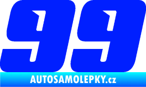 Samolepka Startovní číslo 99 typ 6 modrá dynamic