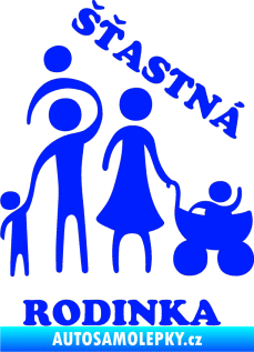 Samolepka Šťastná rodinka modrá dynamic