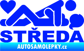 Samolepka Středa nápis modrá dynamic