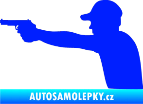 Samolepka Střelec silueta 001 levá modrá dynamic