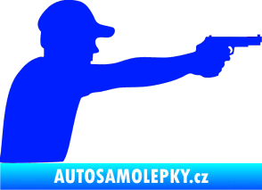 Samolepka Střelec silueta 001 pravá modrá dynamic