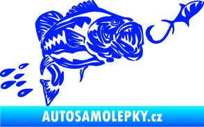 Samolepka Sumec 006 pravá s návnadou modrá dynamic
