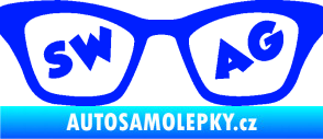 Samolepka Swag nápis v brýlích modrá dynamic