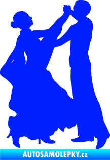 Samolepka Tanec 004 pravá společenský tanec pár modrá dynamic