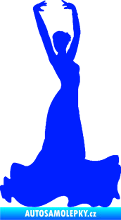 Samolepka Tanec 006 pravá tanečnice flamenca modrá dynamic