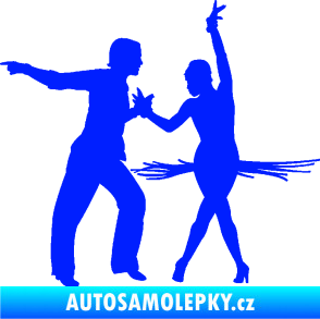 Samolepka Tanec 009 levá latinskoamerický tanec pár modrá dynamic