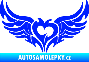 Samolepka Tetování 211 pravá srdce na zadní okno modrá dynamic