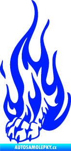 Samolepka Tlapa v plamenech levá modrá dynamic