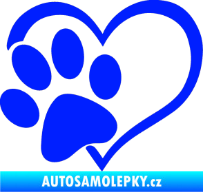 Samolepka Tlapka love levá modrá dynamic
