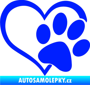 Samolepka Tlapka love pravá modrá dynamic