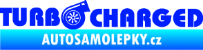 Samolepka Turbo charged nápis modrá dynamic