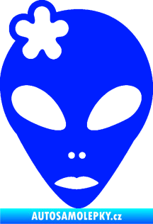 Samolepka UFO 009 slečna s kytičkou levá modrá dynamic