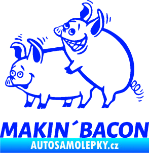 Samolepka Veselá prasátka makin bacon levá modrá dynamic