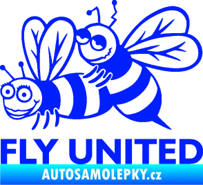 Samolepka Veselé vosy fly united levá modrá dynamic