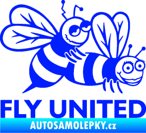 Samolepka Veselé vosy fly united pravá modrá dynamic