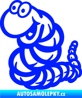 Samolepka Veselý červík levá modrá dynamic