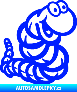 Samolepka Veselý červík pravá modrá dynamic