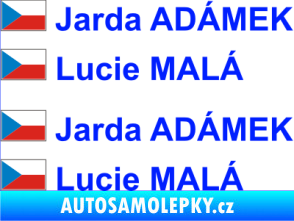 Samolepka Vlajka ČR se jménem modrá dynamic