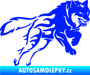 Samolepka Vlk 002 pravá modrá dynamic