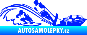 Samolepka Vodní lyžování a surf pravá modrá dynamic