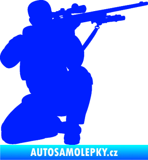 Samolepka Voják 010 pravá sniper modrá dynamic