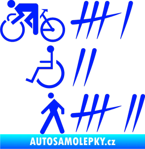 Samolepka Zářezy 001 levá modrá dynamic